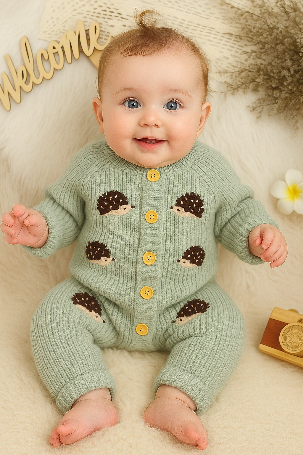 Hedgehog Knitted Romper