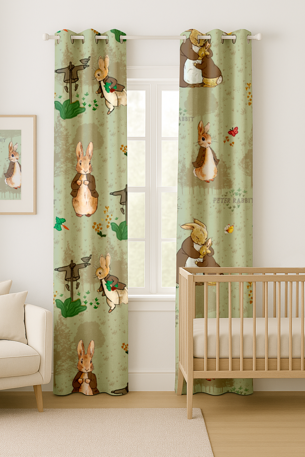 Peter Rabbit Sage Curtains