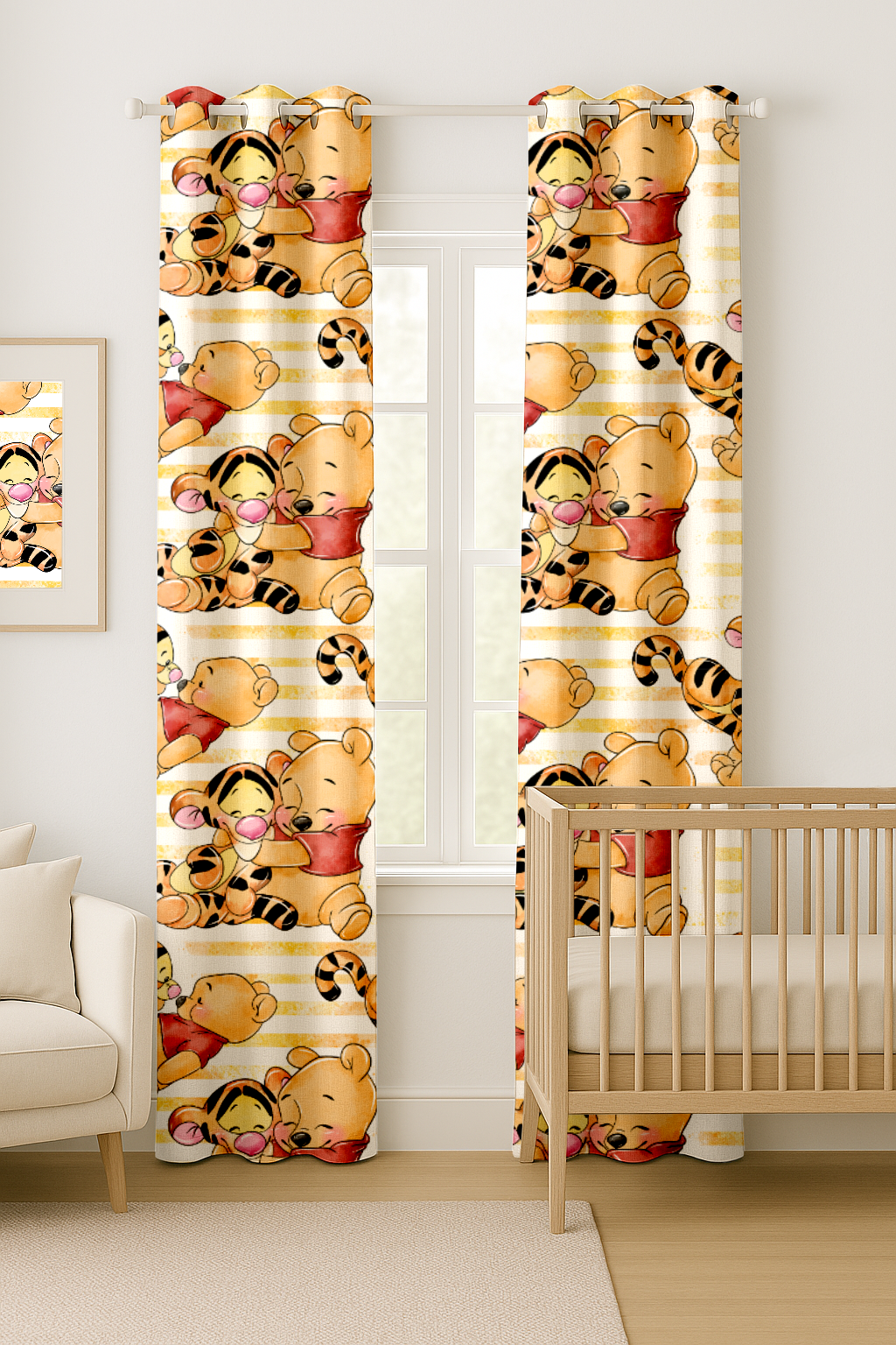 Winnie Orange Stripe Curtains