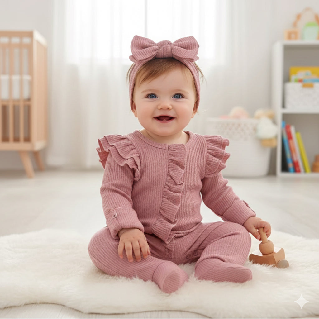 Ruffle Romper And Headband
