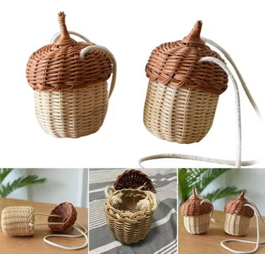 Acorn Rattan Shoulder Bag