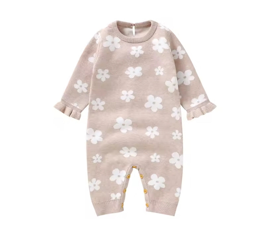 Floral Knitted Romper
