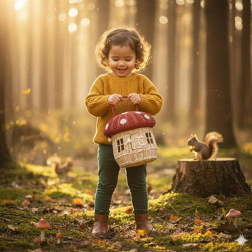 Natural Mushroom Rattan Bag