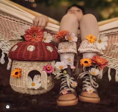 Acorn Rattan Shoulder Bag