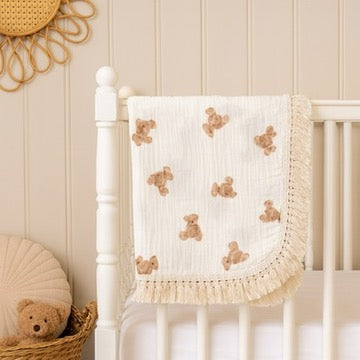 Tassel Muslin Blanket