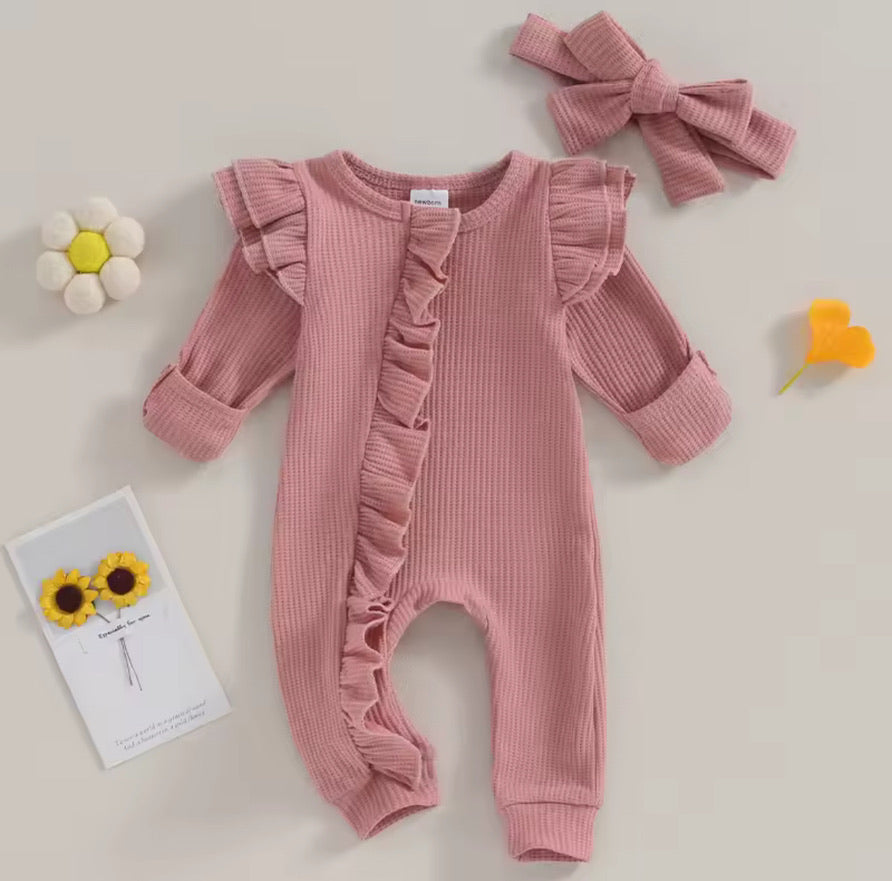 Ruffle Romper And Headband