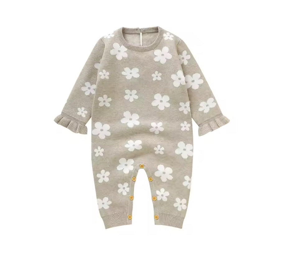 Floral Knitted Romper