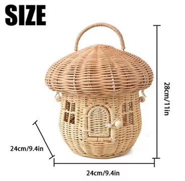Acorn Rattan Shoulder Bag