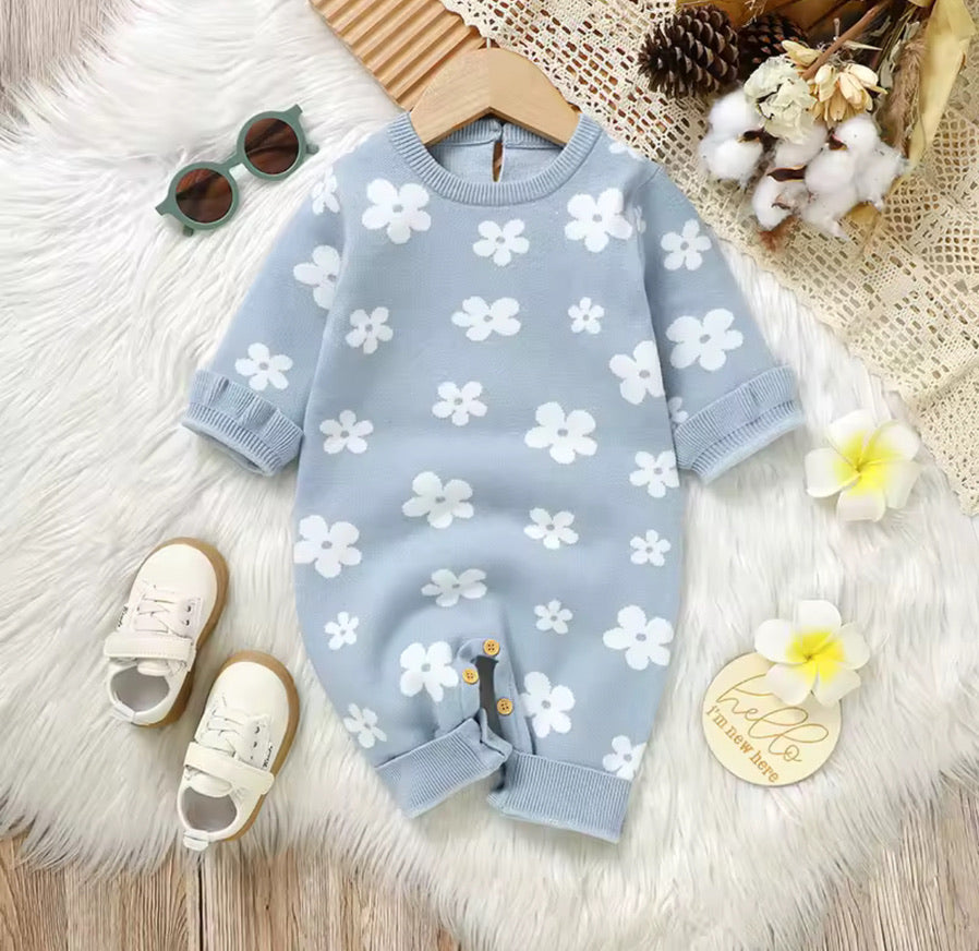 Floral Knitted Romper