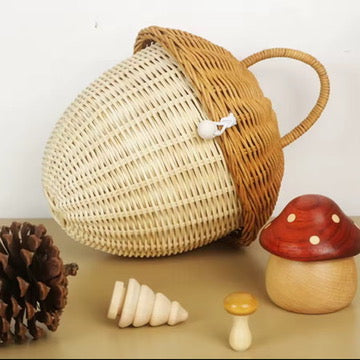 Acorn Rattan Shoulder Bag