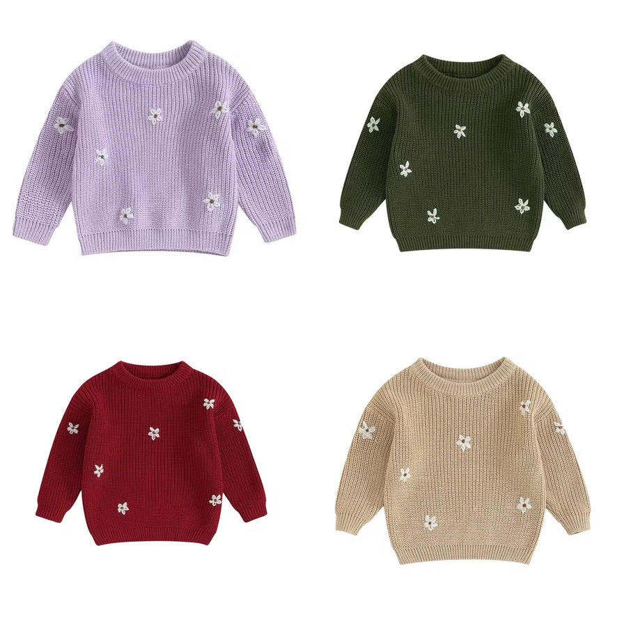 Knitted Flower Jumper