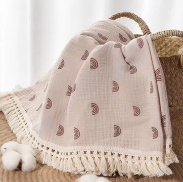 Tassel Muslin Blanket