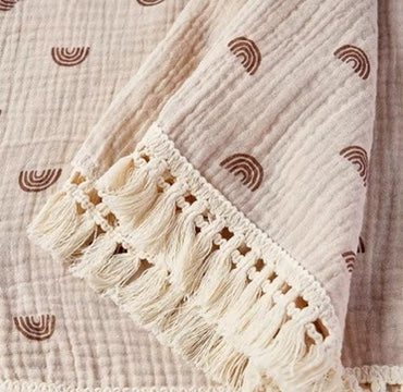 Tassel Muslin Blanket