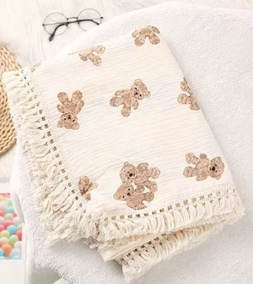 Tassel Muslin Blanket