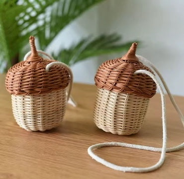 Acorn Rattan Shoulder Bag