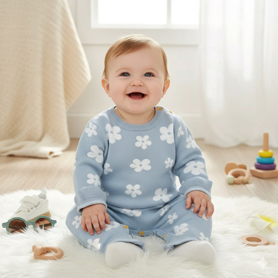 Floral Knitted Romper