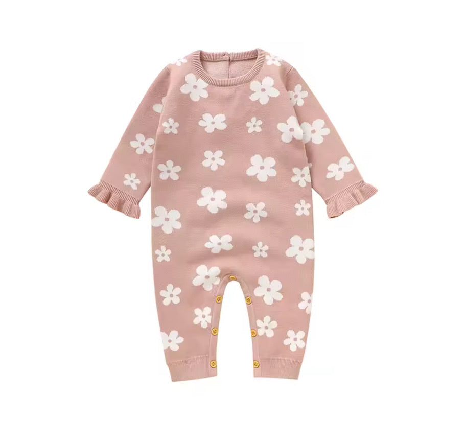 Floral Knitted Romper