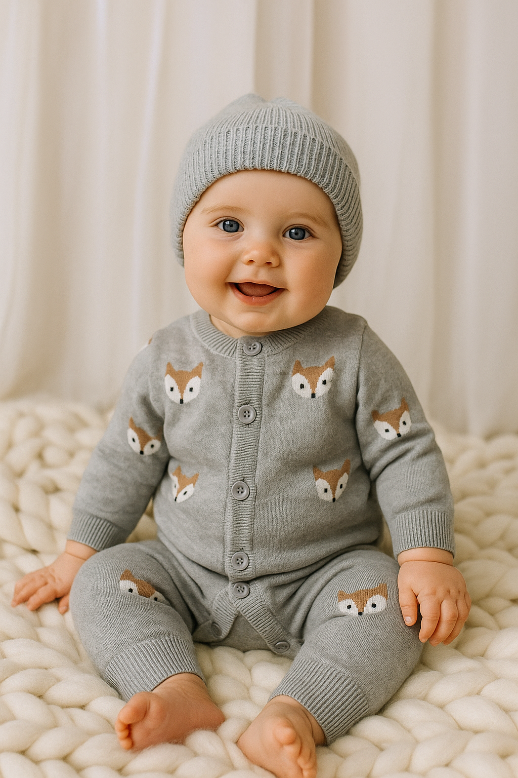 Hedgehog Knitted Romper