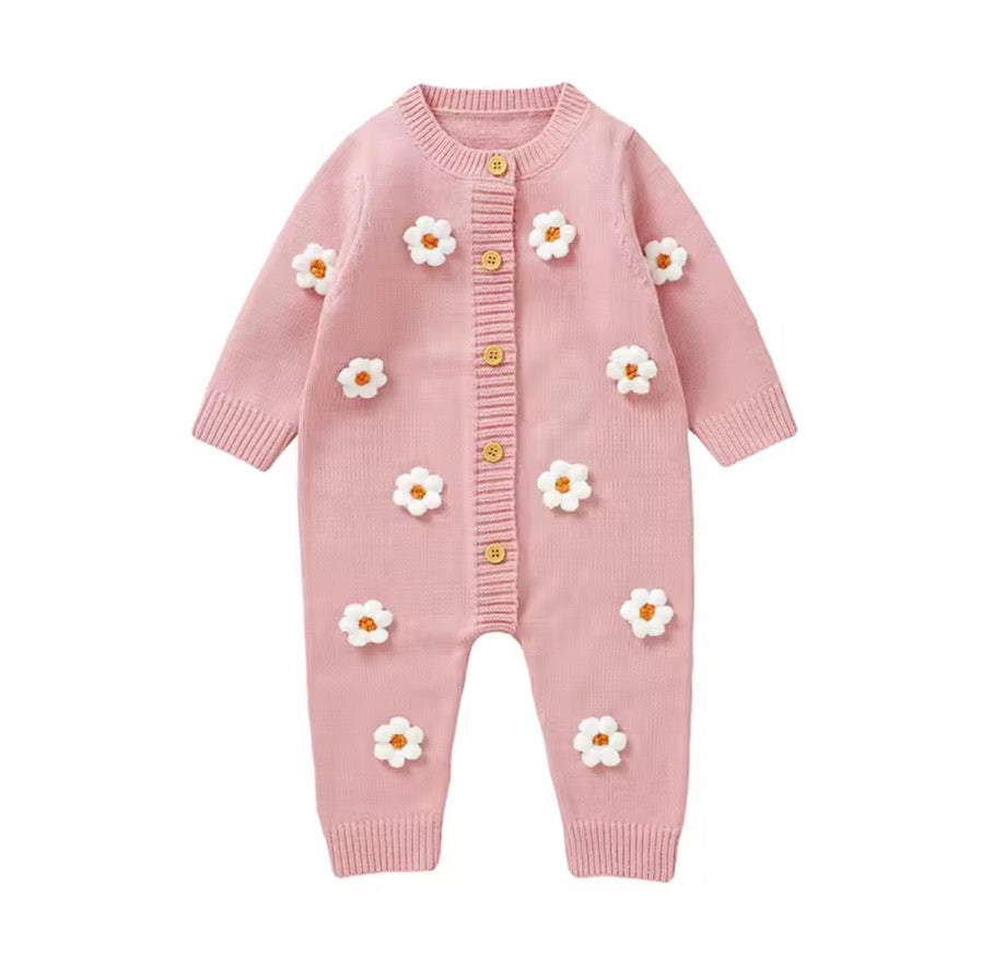 Flower Knitted Romper