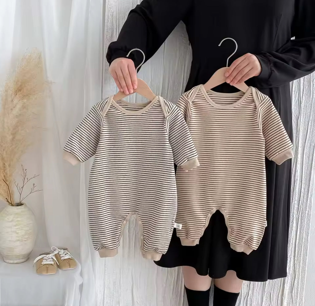 Korean Style Striped Romper