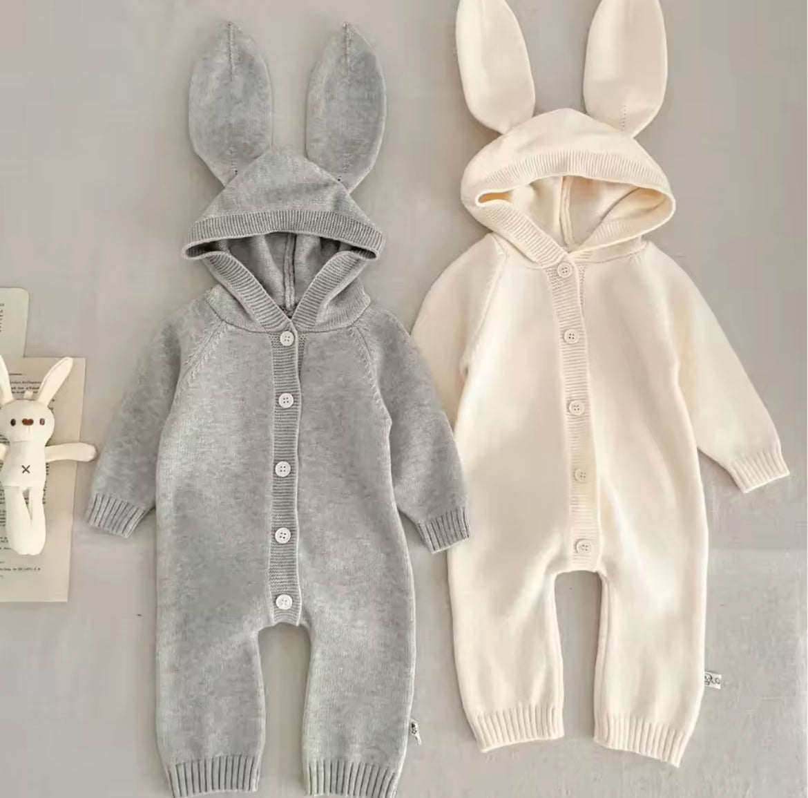 Bunny Ear Knitted Romper