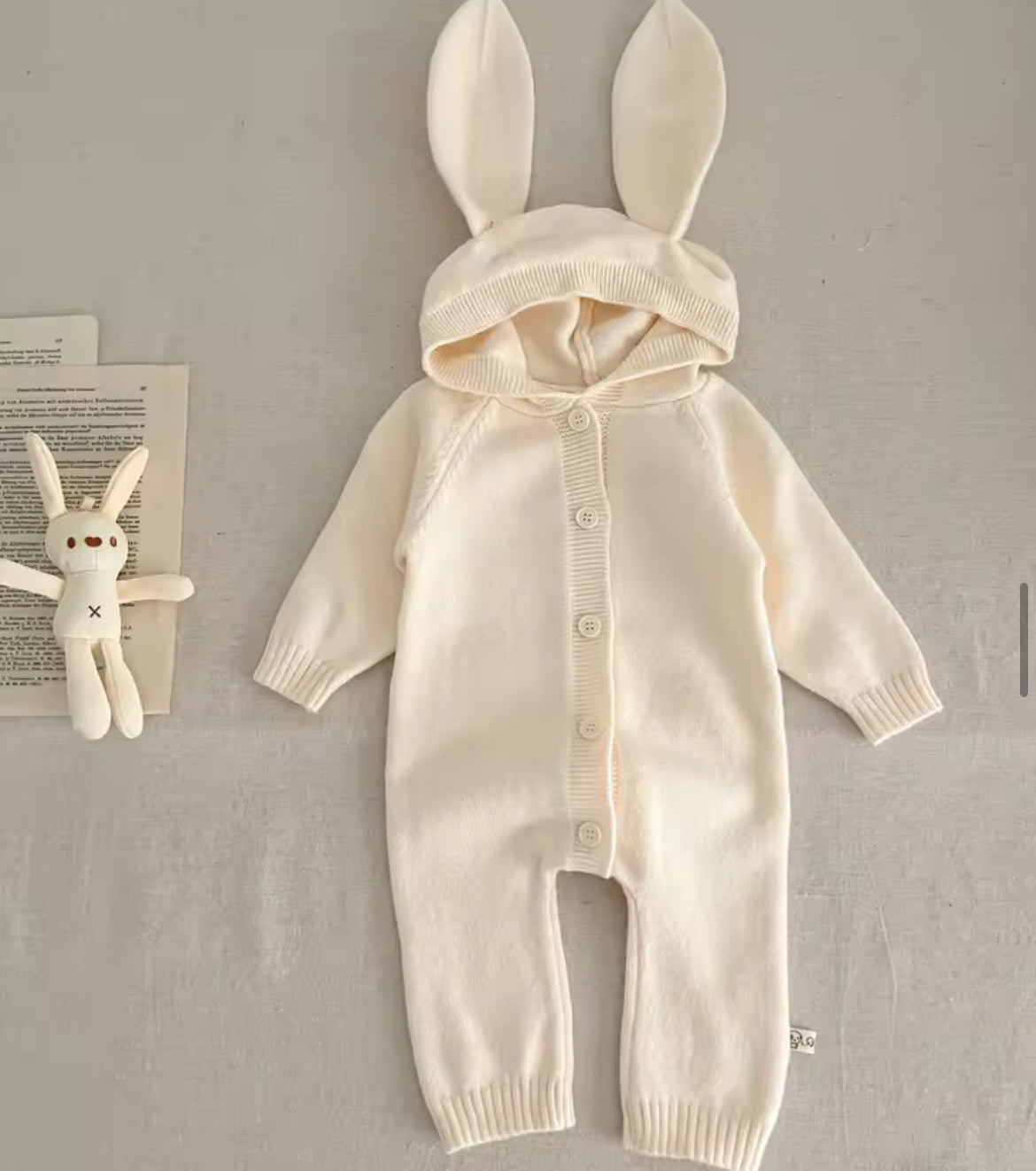 Bear Ear Knitted Romper