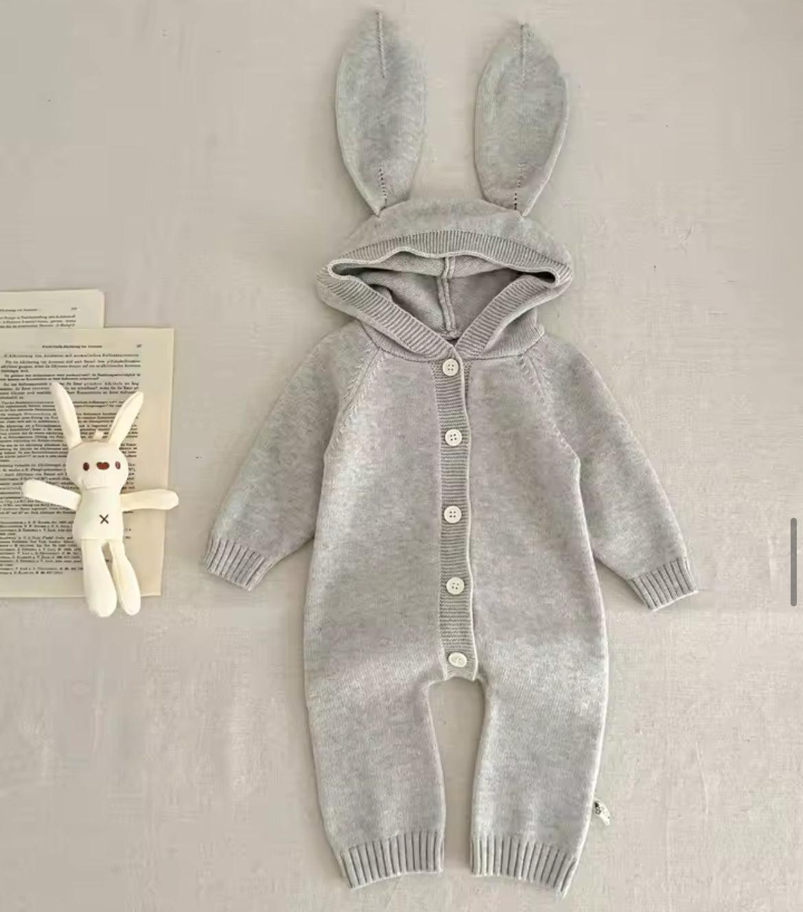 Bear Ear Knitted Romper