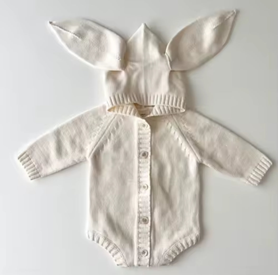 Bear Ear Knitted Romper