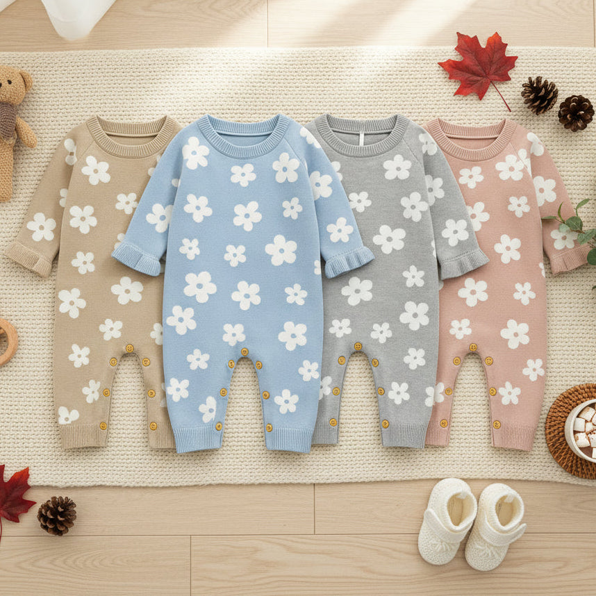 Floral Knitted Romper