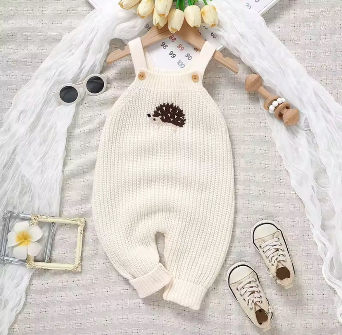 Hedgehog Knitted Dungarees
