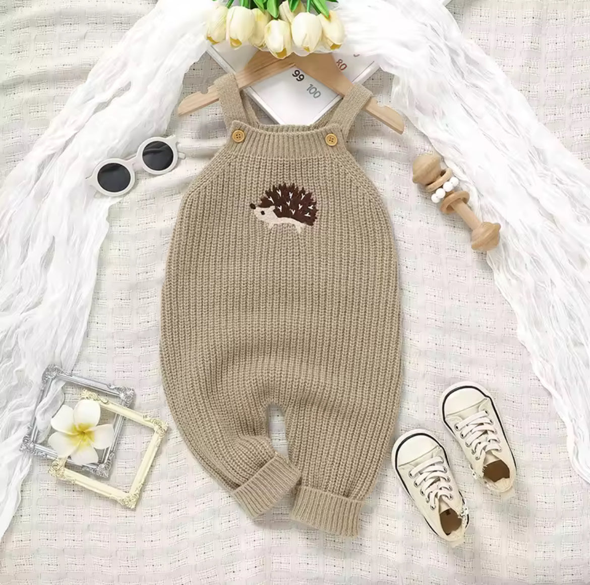 Hedgehog Knitted Dungarees