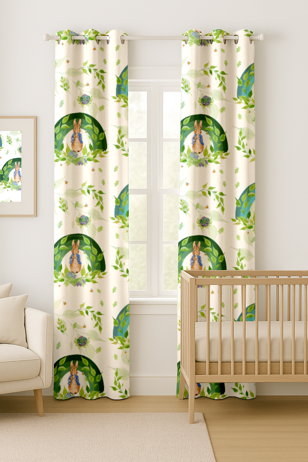 Peter Rabbit Green Curtains