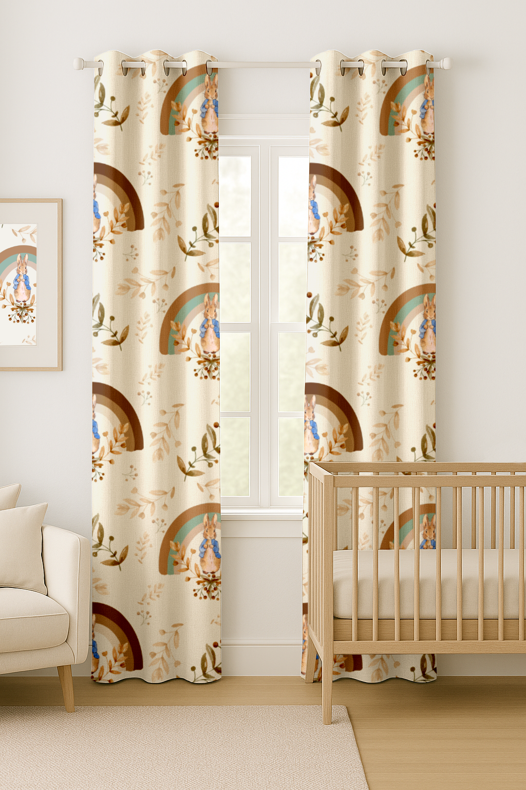 Peter Rabbit Neutral Curtains