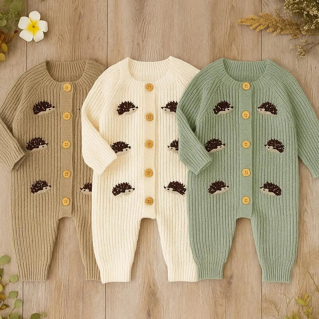 Hedgehog Knitted Romper