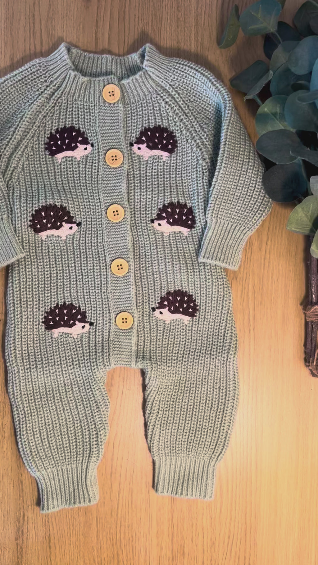 Hedgehog Knitted Romper