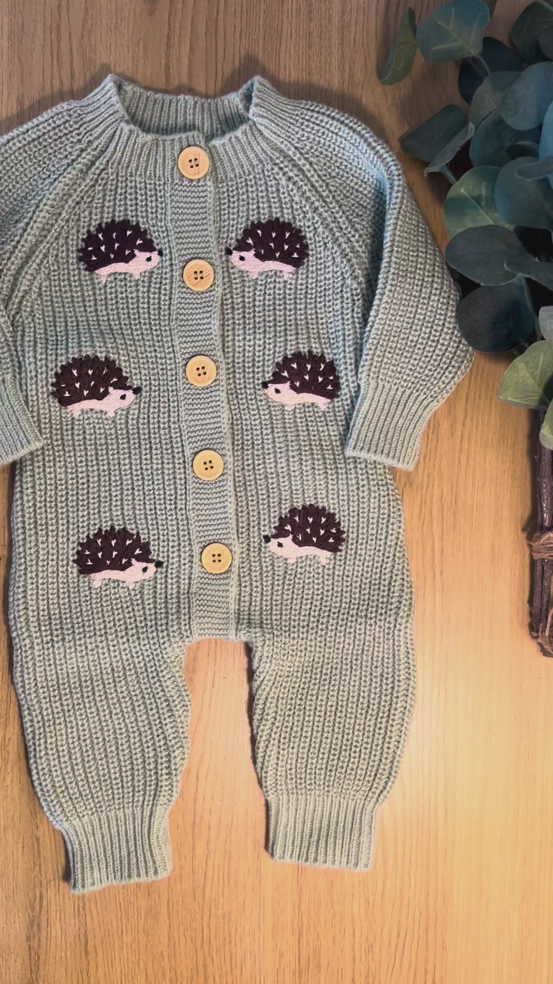 Hedgehog Knitted Romper